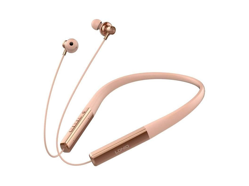 LDNIO N01 wireless neckband headphones (rose gold)