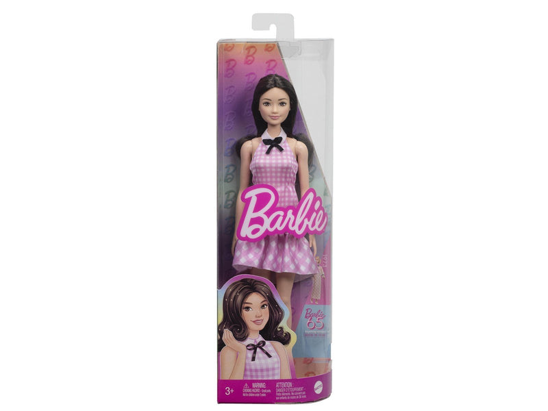 Barbie Fashionistas Doll 224 Black Hair & Pink Gingham Dress