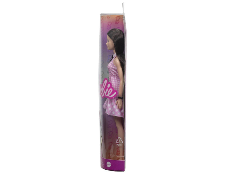 Barbie Fashionistas Doll 224 Black Hair & Pink Gingham Dress