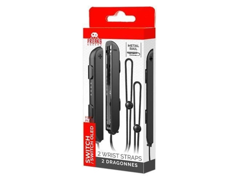 Trade Invaders Pair of Wrist Straps for Joy-Con - Metal Rail - Black - Nintendo Switch