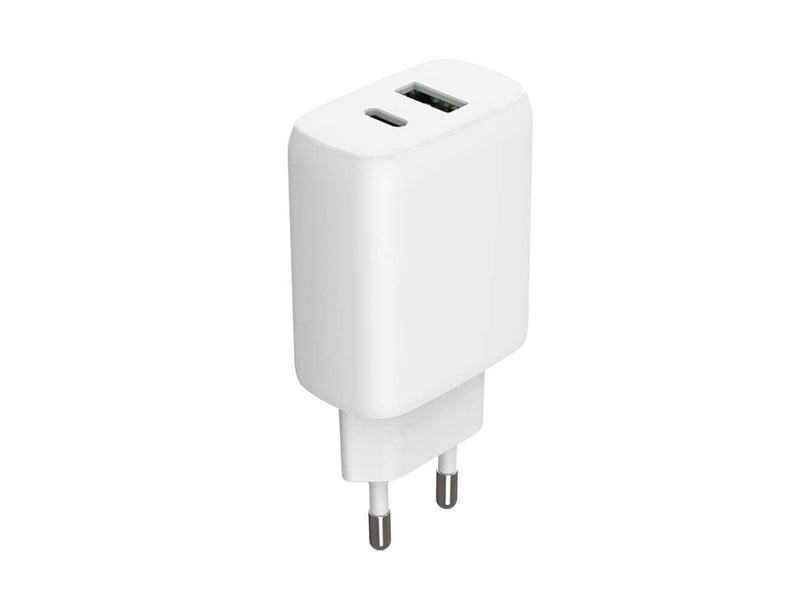 GEAR Charger 220V 1xUSB-C + 1xUSB-A PD/PPS 30W + 18W QC - White