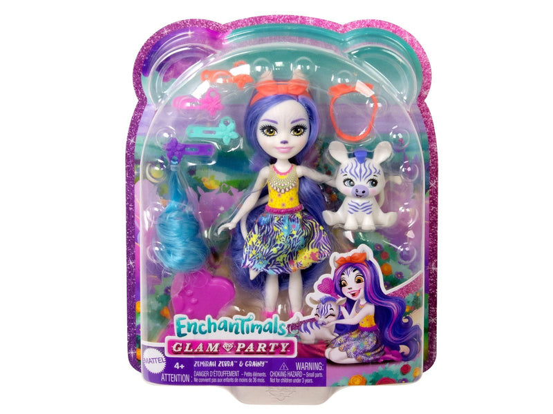 Enchantimals Glam Party Zamirah Zebra & Grainy Doll
