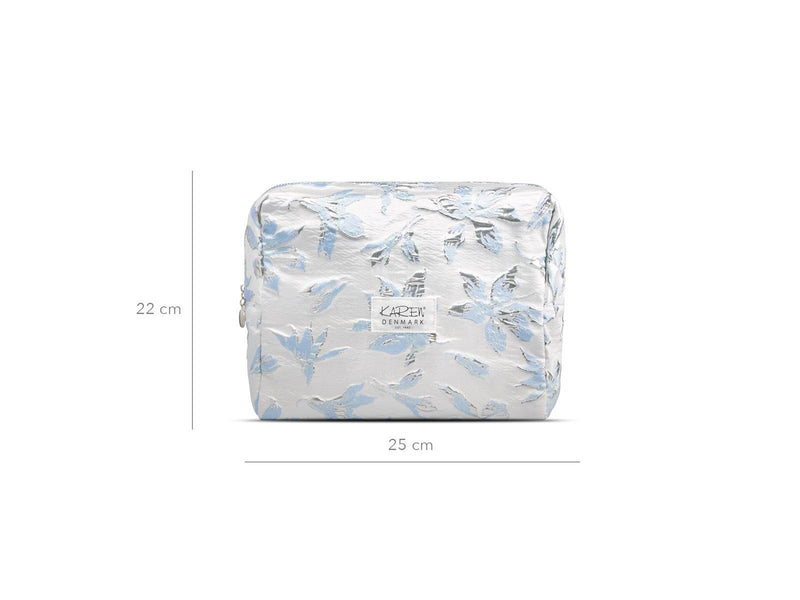Karen Large toiletry bag in blue small floral quilt