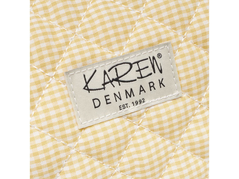 Karen Large toiletry bag in yellow checkered quilt