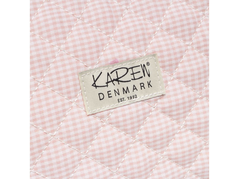 Karen Large toiletry bag in pink checkered quilt