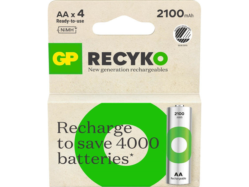 GP Battery Recyko NiMH AA HR6 2100mAh 4-Pack