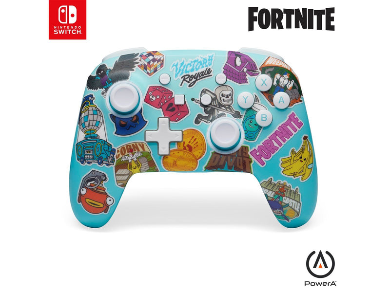 PowerA Enhanced Wireless Controller for Nintendo Switch - Fortnite Sticker Mania - Controller