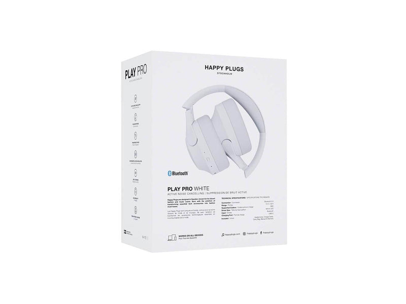 Happy Plugs Play Pro ANC Over-Ear Wireless Headphones - White