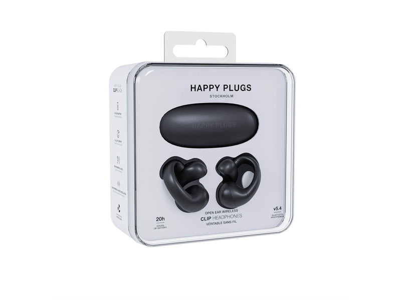 Happy Plugs Clip OWS True Wireless Headphones - Black