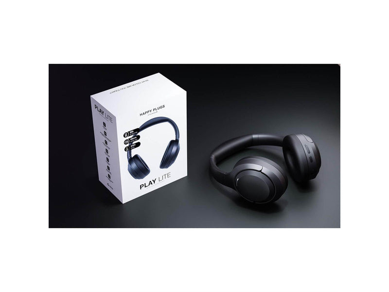 Happy Plugs Play Lite Over-Ear Wireless Headphones - Black