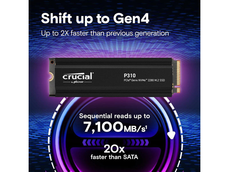 Crucial P310 SSD - 1TB - Mit Kühlkörper - M.2 2280 - PCIe 4.0