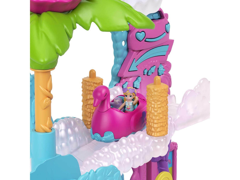 Polly Pocket Pollyville Flamingo Fun Car Wash Playset