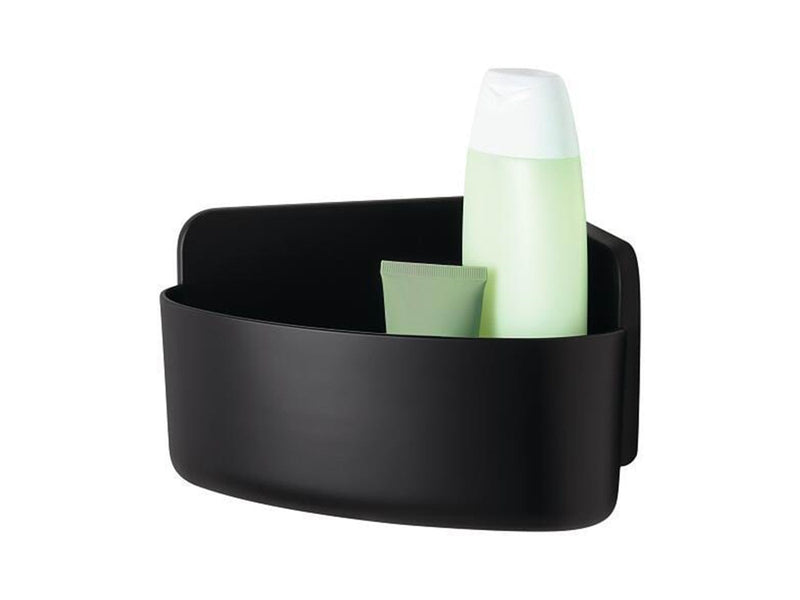 tesa LAVAA Corner Shower Basket Small Self-adhesive High-quality Matt Black Plastic
