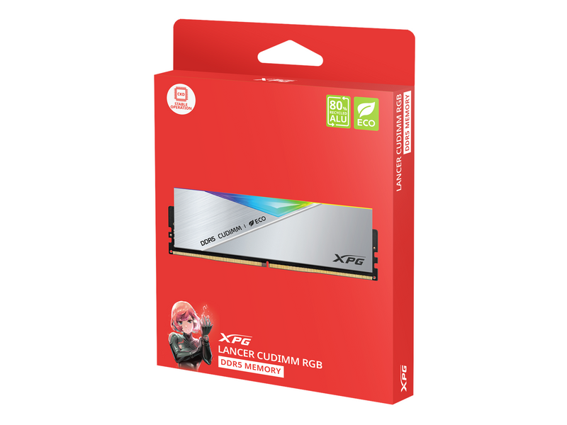A-Data XPG Lancer CUDIMM RGB DDR5-8800 - 48GB - CL42 - Dual Channel (2 pcs) - Intel XMP - Silber mit RGB