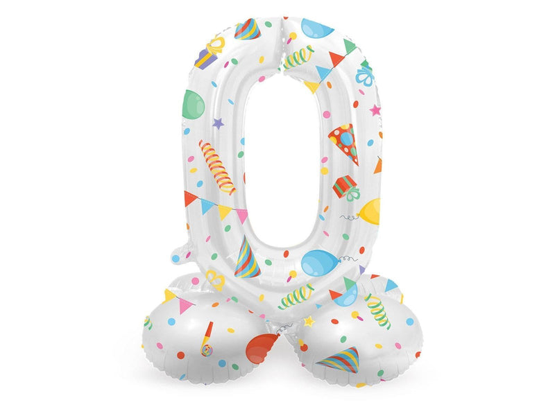 Folat BV - Standing Foil Balloon Joyful Party Number 0 -72cm