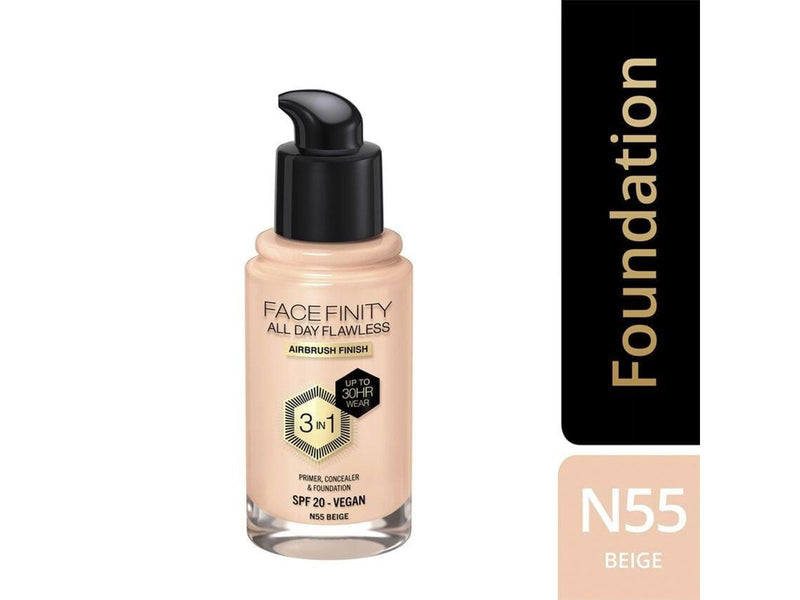 Max Factor All Day Flawless 3in1 Foundation 55 Beige 30ml
