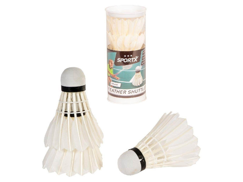 SportX Shuttle Feathers White in Case 3 pcs.