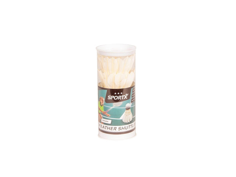 SportX Shuttle Feathers White in Case 3 pcs.