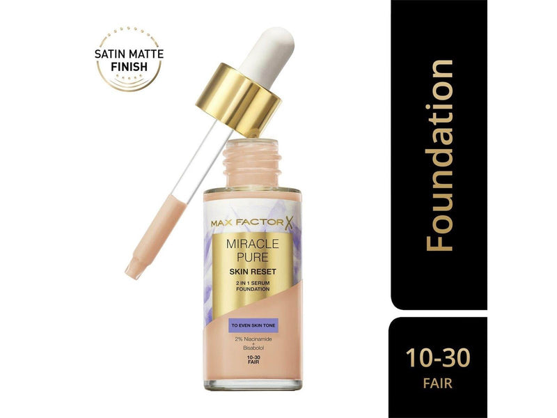 Max Factor Miracle Pure 2in1 Skin Reset Serum Foundation 10-30 Fair