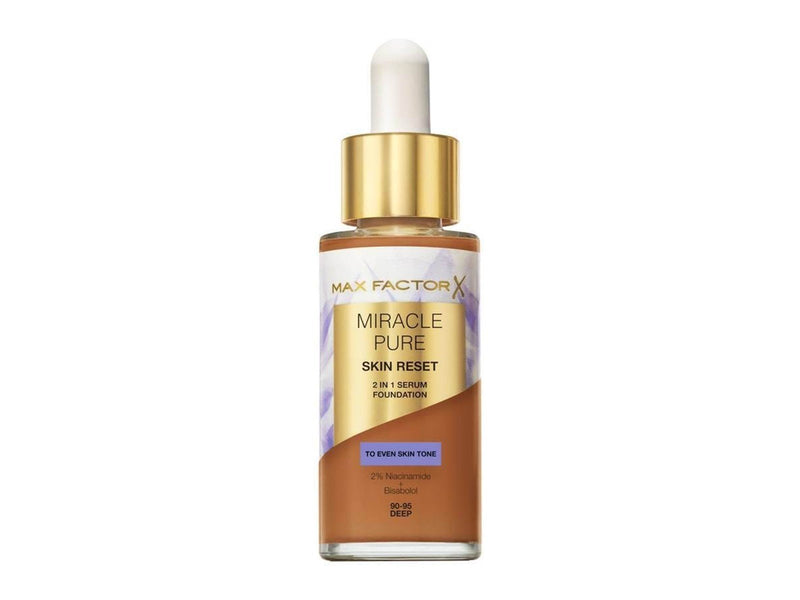 Max Factor Miracle Pure 2in1 Skin Reset Serum Foundation 90-95 Deep