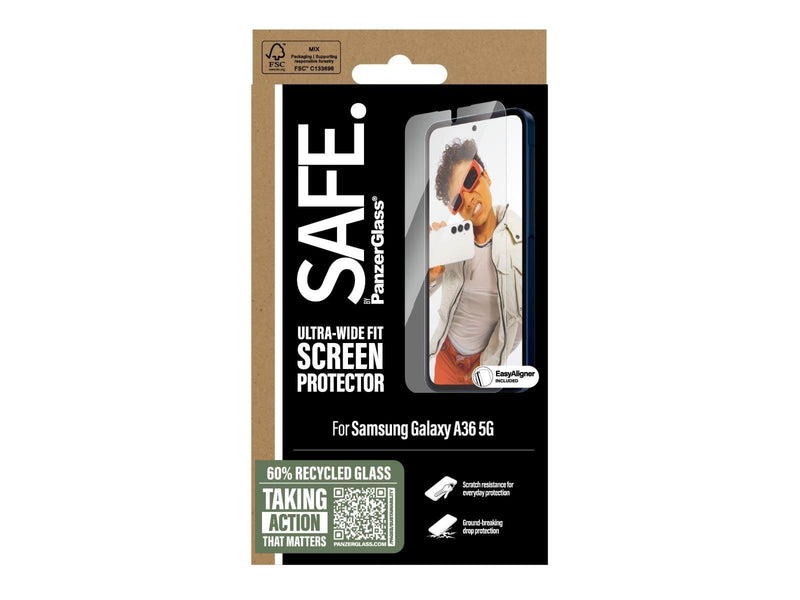 SAFE by PanzerGlass Screen Protector Samsung Galaxy A36 5G | Ultra-Wide Fit w. Aligner