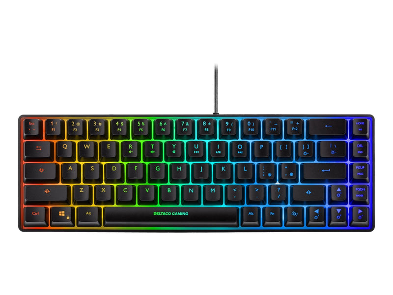 Deltaco GAM-158-US membrane 60% mini RGB US semi-transparent black - Gaming Tastaturen - Englisch - US - Schwarz