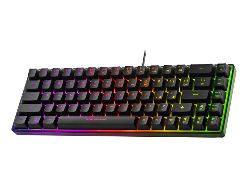 Deltaco GAM-158-US membrane 60% mini RGB US semi-transparent black - Gaming Tastaturen - Englisch - US - Schwarz