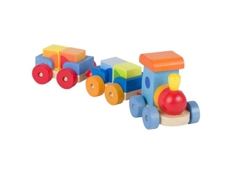Goki - Rubber Wooden Block Train Mumbai 7 pieces.