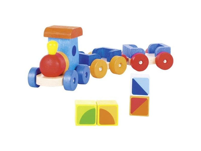Goki - Rubber Wooden Block Train Mumbai 7 pieces.