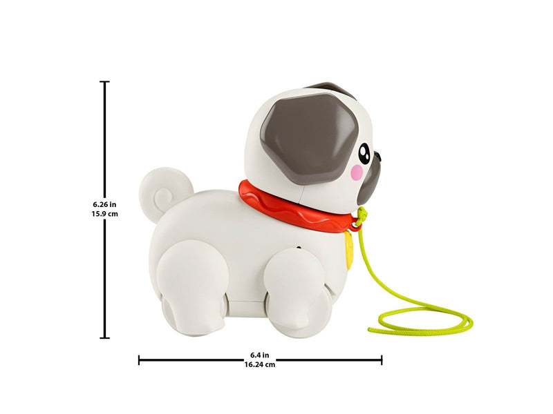 Fisher-Price FP Pets Walk-The-Pup Pug Baby & Toddler Pull Toy With Motion & Sounds