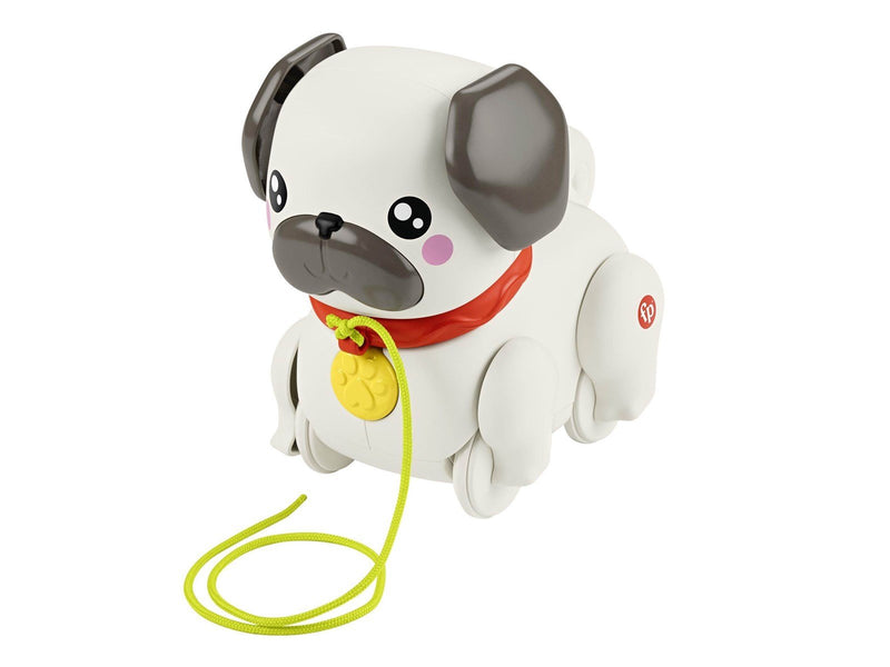 Fisher-Price FP Pets Walk-The-Pup Pug Baby & Toddler Pull Toy With Motion & Sounds