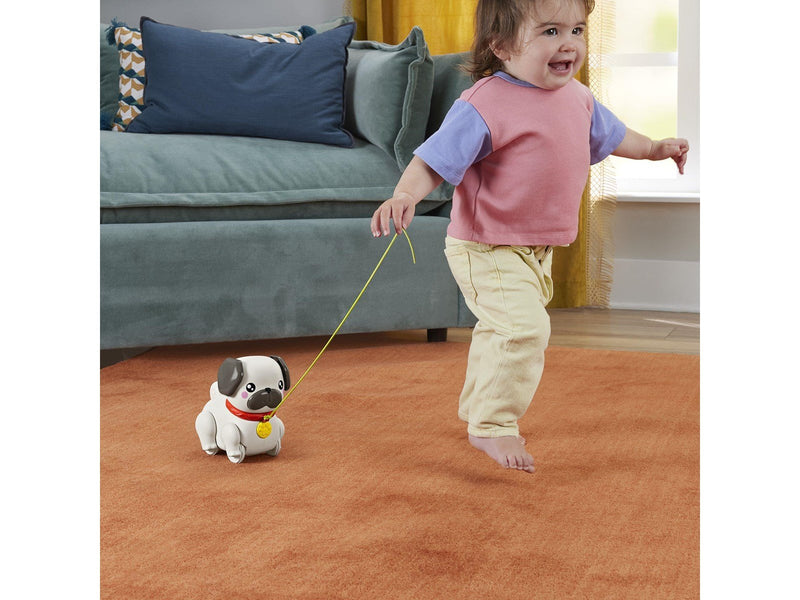 Fisher-Price FP Pets Walk-The-Pup Pug Baby & Toddler Pull Toy With Motion & Sounds