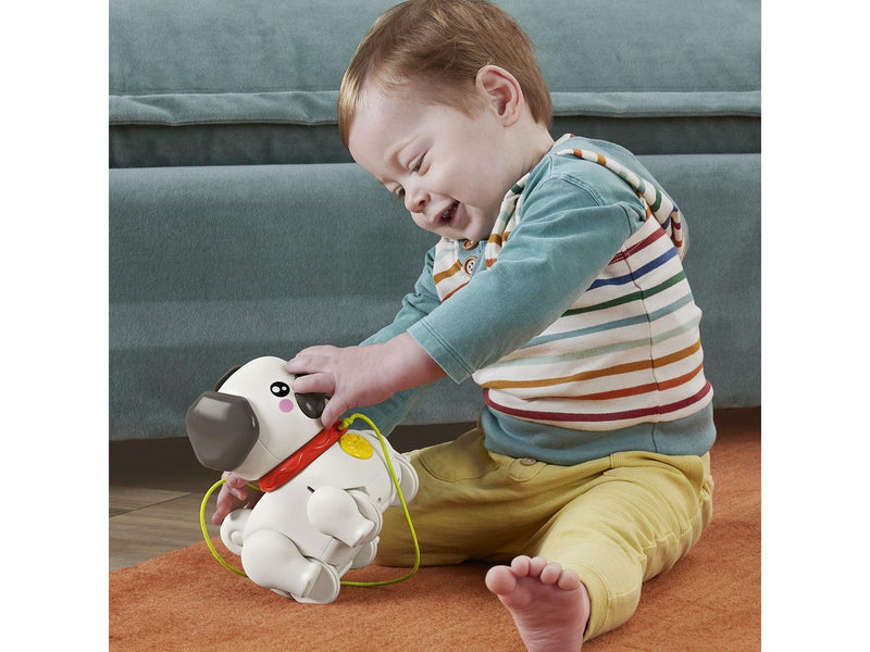 Fisher-Price FP Pets Walk-The-Pup Pug Baby & Toddler Pull Toy With Motion & Sounds