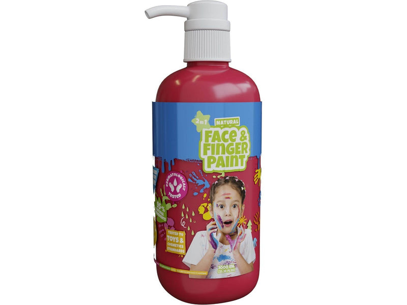 Boti Natural Face & Fingerpaint Bottle with Pump - Red 1L