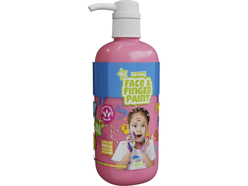 Boti Natural Face & Fingerpaint Bottle with Pump - Pink 1L
