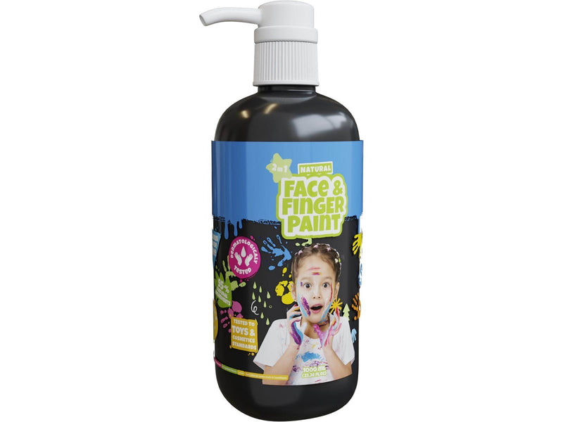 Boti Natural Face & Fingerpaint Bottle with Pump - Black 1L