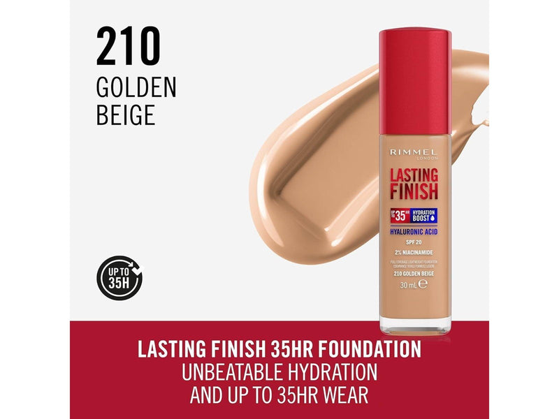 Rimmel Clean Lasting Finish Foundation 210 golden beige 30ml