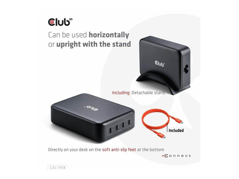 Club 3D power adapter - GaN technology - 24 pin USB-C - 240 Watt