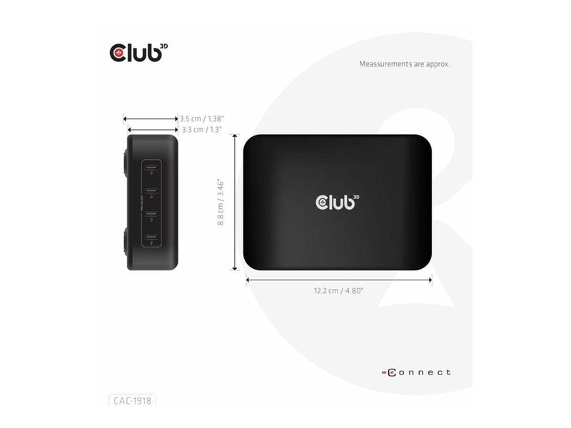 Club 3D power adapter - GaN technology - 24 pin USB-C - 240 Watt