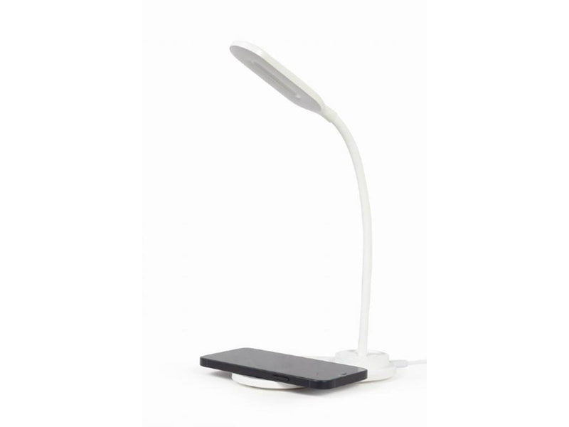 Gembird Desk lamp with wireless charger - White
