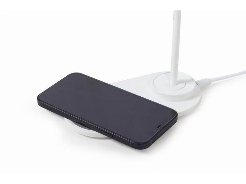 Gembird Desk lamp with wireless charger - White