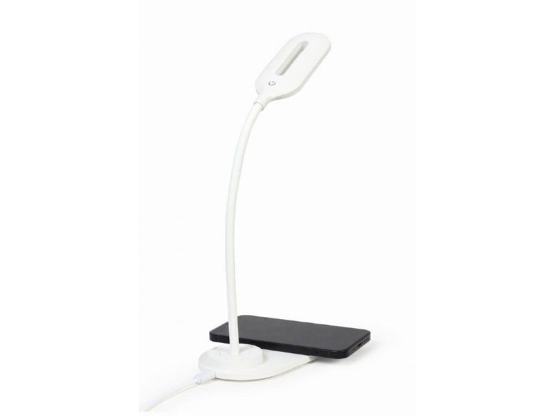 Gembird Desk lamp with wireless charger - White