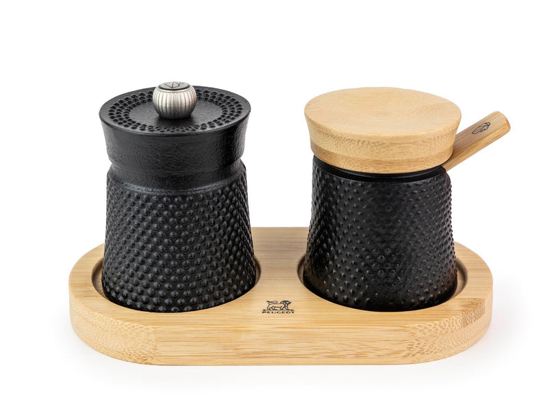 Peugeot Bali Cast Iron pepper Grinder and salt Dispenser Set