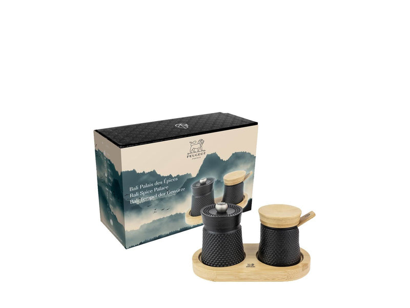 Peugeot Bali Cast Iron pepper Grinder and salt Dispenser Set