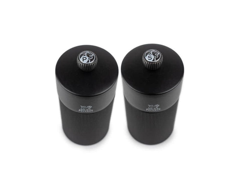 Peugeot Duo Line MP+MS 12cm matt black+funnel in stainless steel
