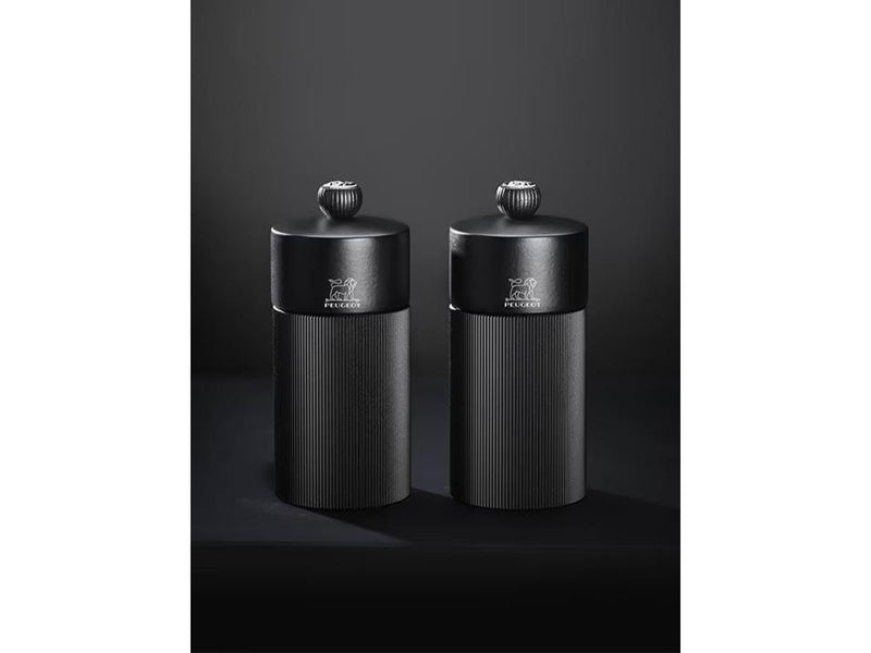 Peugeot Duo Line MP+MS 12cm matt black+funnel in stainless steel