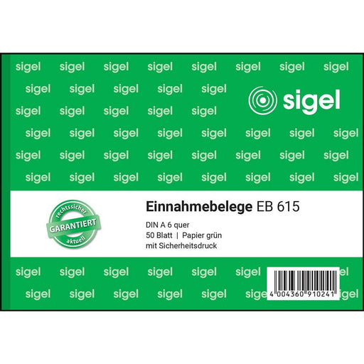 sigel Einnahmebeleg Formularbuch EB615 - 50 Blätter