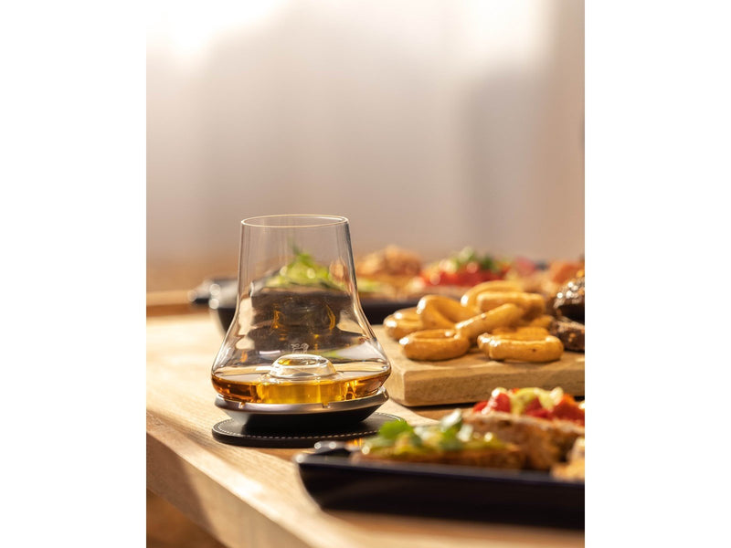 Peugeot Whiskey tasting set (glass + metal base + coasters)