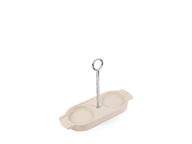 Peugeot Linea Keramik tray with handle cream white