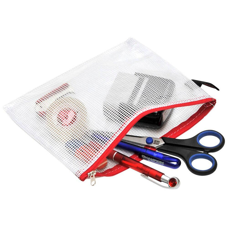 FolderSys Reißverschlussbeutel B6 transparent/rot 0,15 mm